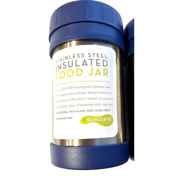 TWO Stainless Steel Insulated 16 Oz Food Jars by U Konserve NWT - Picture 3 of 5